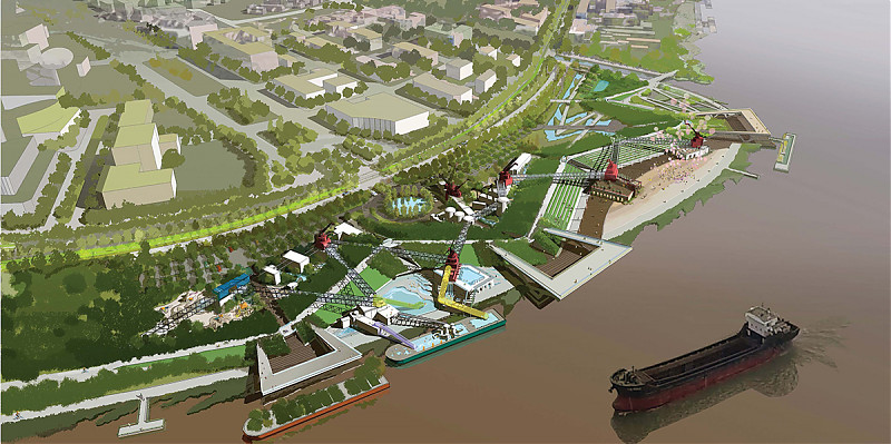 Terrain architecture - HuangPu River East Bank Conceptual Master Plan