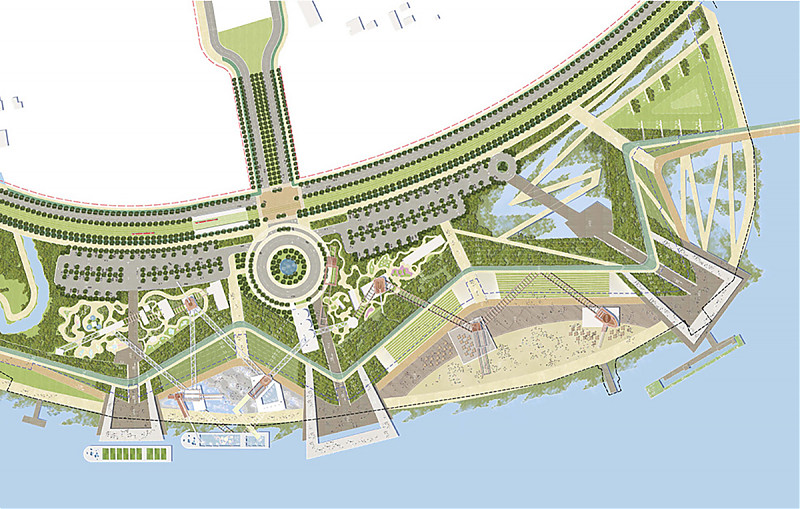 Terrain architecture - HuangPu River East Bank Conceptual Master Plan
