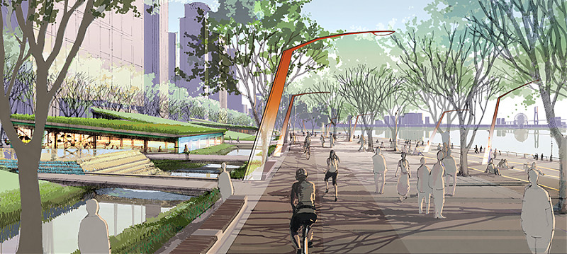 Terrain architecture - HuangPu River East Bank Conceptual Master Plan